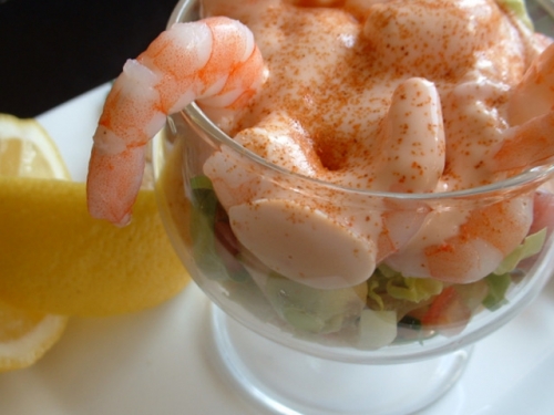 Lemony Prawns and Avocado - Lemony Avocado Starters